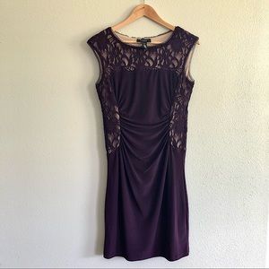 R&M Richards Knee Length Dress in Dark Magenta Grape Size 8